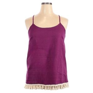 🌺 Twenty Second Boho Cotton Fringe Festival Tank Top NWT Size XL
